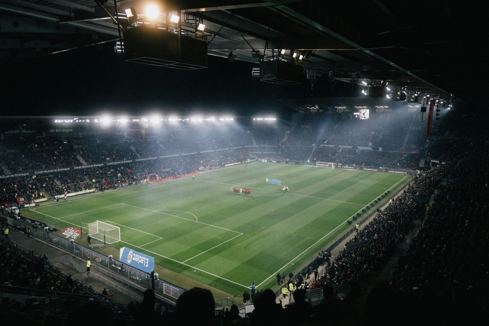 Football stadium showing live sports available through IPTV Ireland